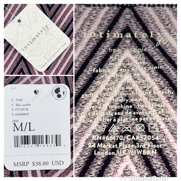 Free People Intimately NWT Lilac Combo Desert Days Seamless Bandeau Bra, M/L - Picture 16 of 16